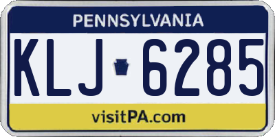 PA license plate KLJ6285