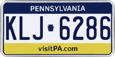 PA license plate KLJ6286