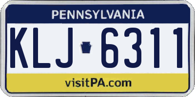 PA license plate KLJ6311