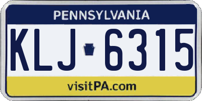 PA license plate KLJ6315
