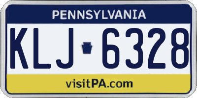 PA license plate KLJ6328