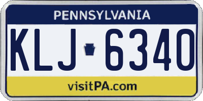 PA license plate KLJ6340