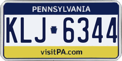 PA license plate KLJ6344
