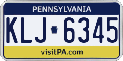 PA license plate KLJ6345