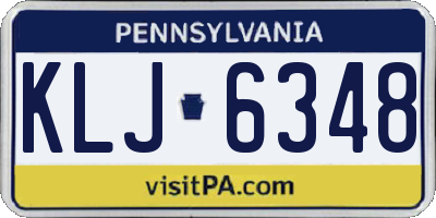 PA license plate KLJ6348
