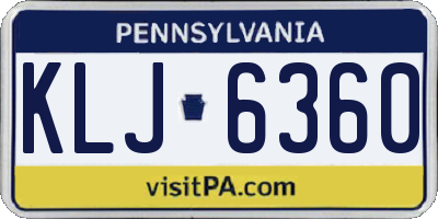 PA license plate KLJ6360