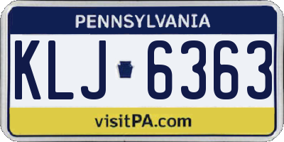 PA license plate KLJ6363