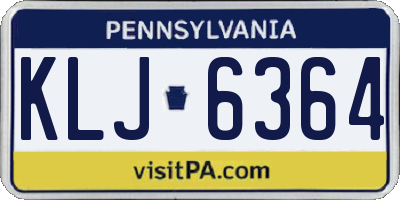PA license plate KLJ6364