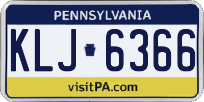 PA license plate KLJ6366