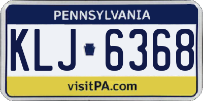 PA license plate KLJ6368