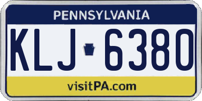 PA license plate KLJ6380