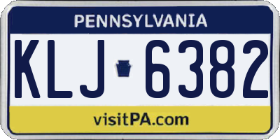 PA license plate KLJ6382