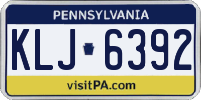 PA license plate KLJ6392