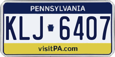 PA license plate KLJ6407