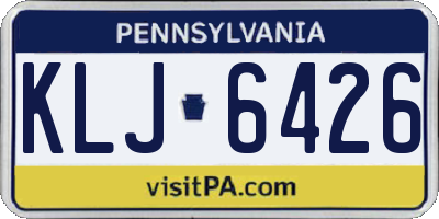 PA license plate KLJ6426