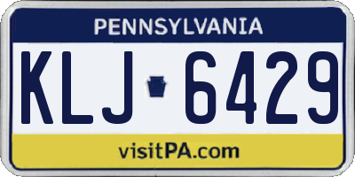 PA license plate KLJ6429