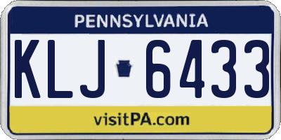PA license plate KLJ6433