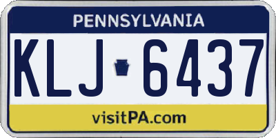 PA license plate KLJ6437