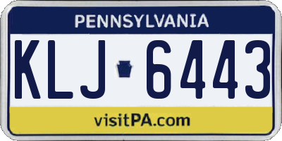 PA license plate KLJ6443