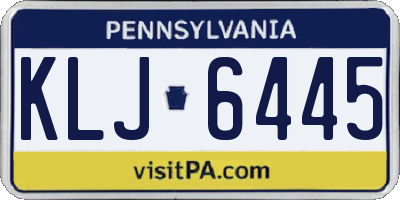 PA license plate KLJ6445