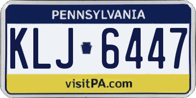 PA license plate KLJ6447