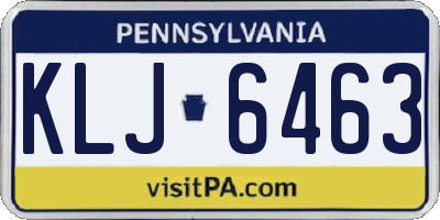 PA license plate KLJ6463