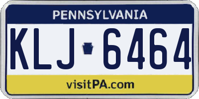PA license plate KLJ6464
