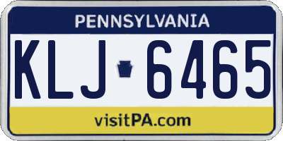 PA license plate KLJ6465