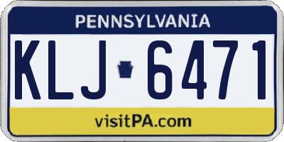 PA license plate KLJ6471