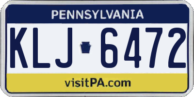 PA license plate KLJ6472
