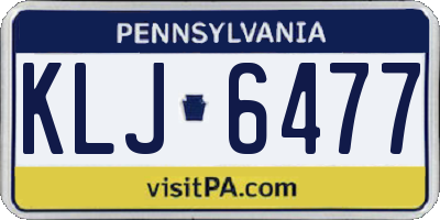 PA license plate KLJ6477