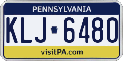 PA license plate KLJ6480