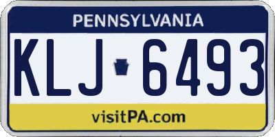 PA license plate KLJ6493