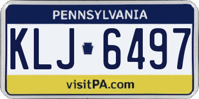 PA license plate KLJ6497