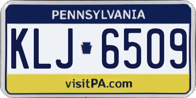 PA license plate KLJ6509