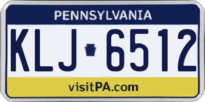 PA license plate KLJ6512