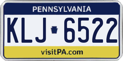 PA license plate KLJ6522