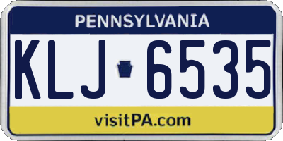 PA license plate KLJ6535