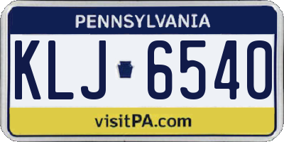 PA license plate KLJ6540