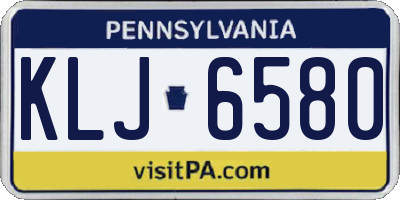 PA license plate KLJ6580