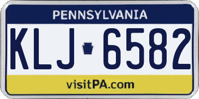 PA license plate KLJ6582