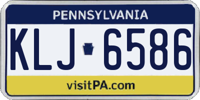 PA license plate KLJ6586