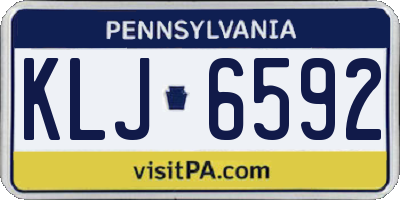 PA license plate KLJ6592