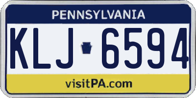PA license plate KLJ6594