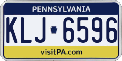 PA license plate KLJ6596