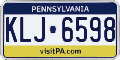 PA license plate KLJ6598