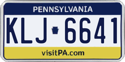 PA license plate KLJ6641