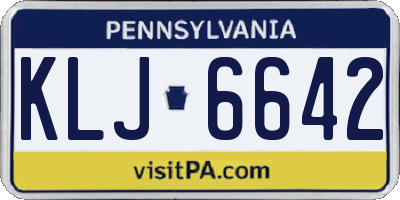 PA license plate KLJ6642