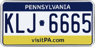 PA license plate KLJ6665