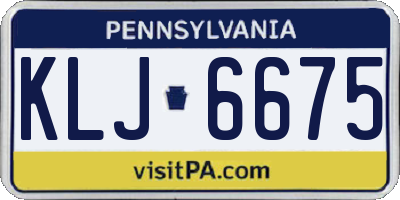 PA license plate KLJ6675